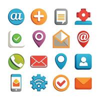 Contact Us icon set collection for websites and mobile applications vector