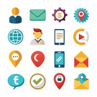 Contact Us icon set collection for websites and mobile applications vector