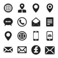 Contact Us icon set collection for websites and mobile applications vector