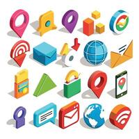 Contact Us icon set collection for websites and mobile applications vector