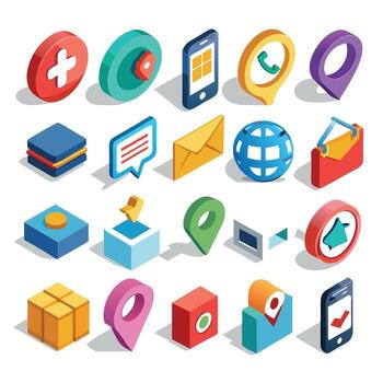 contacto nosotros icono conjunto colección para sitios web y móvil aplicaciones vector