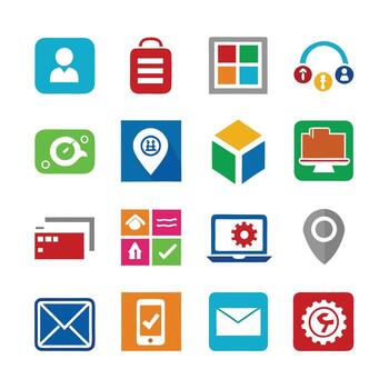 Contact Us icon set collection for websites and mobile applications vector