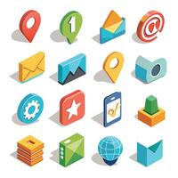 Contact Us icon set collection for websites and mobile applications vector