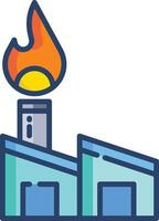 Fire linear color illustration vector