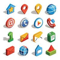 Contact Us icon set collection for websites and mobile applications vector