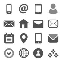 Contact Us icon set collection for websites and mobile applications vector