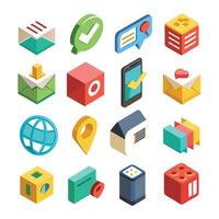Contact Us icon set collection for websites and mobile applications vector