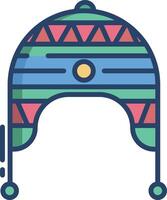 Chullo linear color illustration vector