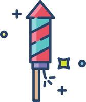 Rocket linear color illustration vector