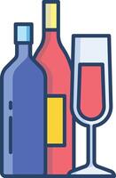 alcohol linear color illustration vector
