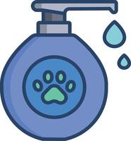Pet Shampoo linear color illustration vector