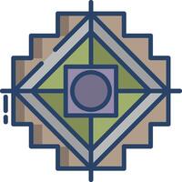 Inca linear color illustration vector