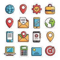 Contact Us icon set collection for websites and mobile applications vector
