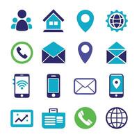 Contact Us icon set collection for websites and mobile applications vector