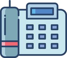 retro telephone linear color illustration vector