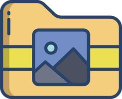 Folder linear color illustration vector