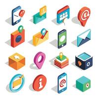 Contact Us icon set collection for websites and mobile applications vector