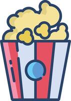 Pop Corn linear color illustration vector