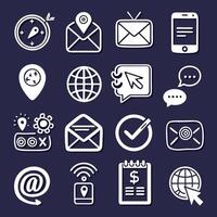 Contact Us icon set collection for websites and mobile applications vector