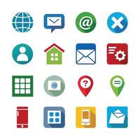 Contact Us icon set collection for websites and mobile applications vector