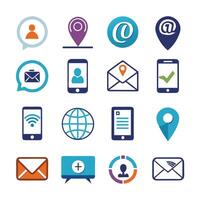 Contact Us icon set collection for websites and mobile applications vector
