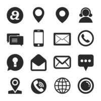 Contact Us icon set collection for websites and mobile applications vector