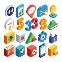 Contact Us icon set collection for websites and mobile applications vector