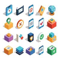 Contact Us icon set collection for websites and mobile applications vector