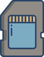 Memory Card linear color illustration vector