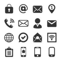 Contact Us icon set collection for websites and mobile applications vector