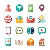 Contact Us icon set collection for websites and mobile applications vector