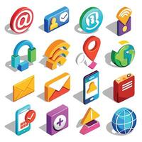 Contact Us icon set collection for websites and mobile applications vector