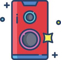 Speaker Box linear color illustration vector