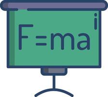 Physics class linear color illustration vector