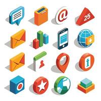 Contact Us icon set collection for websites and mobile applications vector