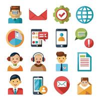 Contact Us icon set collection for websites and mobile applications vector