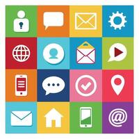Contact Us icon set collection for websites and mobile applications vector
