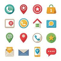 Contact Us icon set collection for websites and mobile applications vector