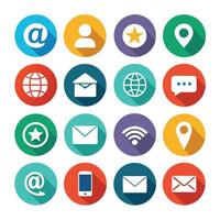 Contact Us icon set collection for websites and mobile applications vector