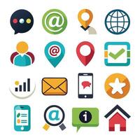Contact Us icon set collection for websites and mobile applications vector