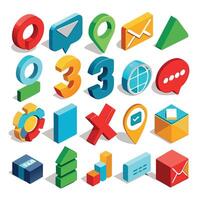 Contact Us icon set collection for websites and mobile applications vector