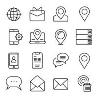 Contact Us icon set collection for websites and mobile applications vector