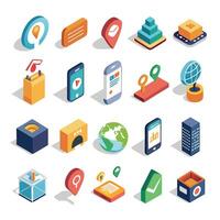 Contact Us icon set collection for websites and mobile applications vector