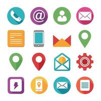 Contact Us icon set collection for websites and mobile applications vector