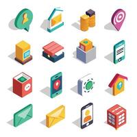 Contact Us icon set collection for websites and mobile applications vector