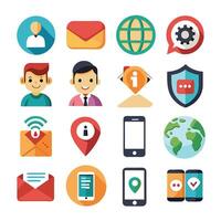 Contact Us icon set collection for websites and mobile applications vector