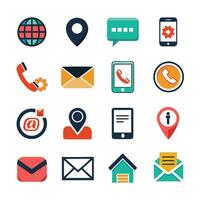 Contact Us icon set collection for websites and mobile applications vector