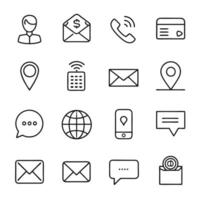 Contact Us icon set collection for websites and mobile applications vector