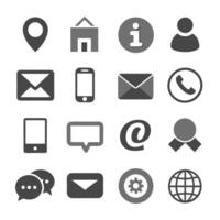 Contact Us icon set collection for websites and mobile applications vector