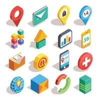 Contact Us icon set collection for websites and mobile applications vector